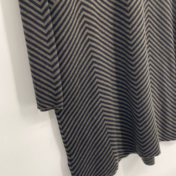 Cynthia Rowley Knitted Mock Neck Sweater Dress Chevron Long Sleeve Olive Black M - Picture 8 of 10
